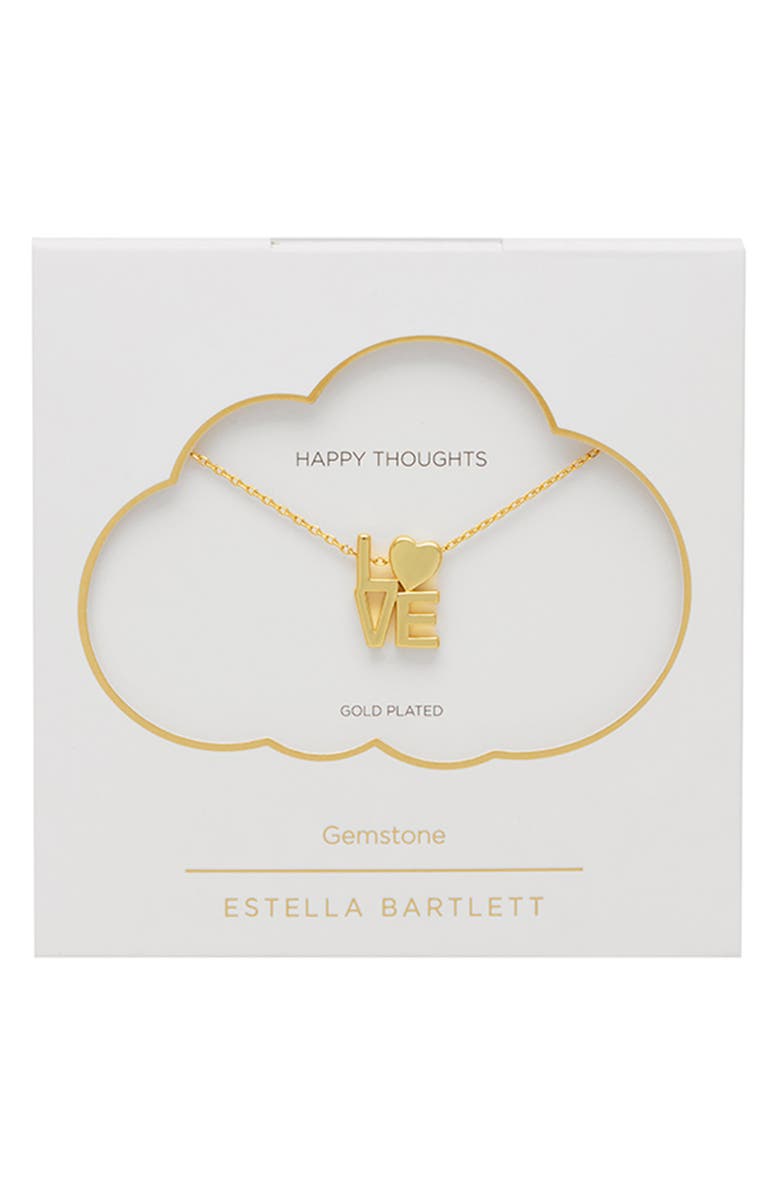 Estella Bartlett Love Pendant Necklace, Alternate, color, Gold