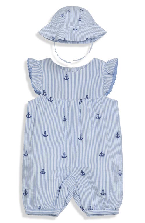 Jojo Maman Bébé Jojo Maman Bebe Nautical Embroidered Romper & Sun Hat Set
