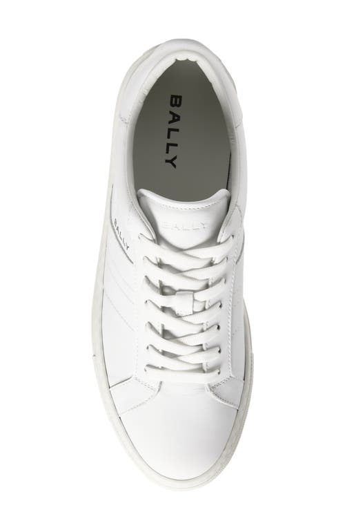 Bally Hedon Leather Sneakers In White