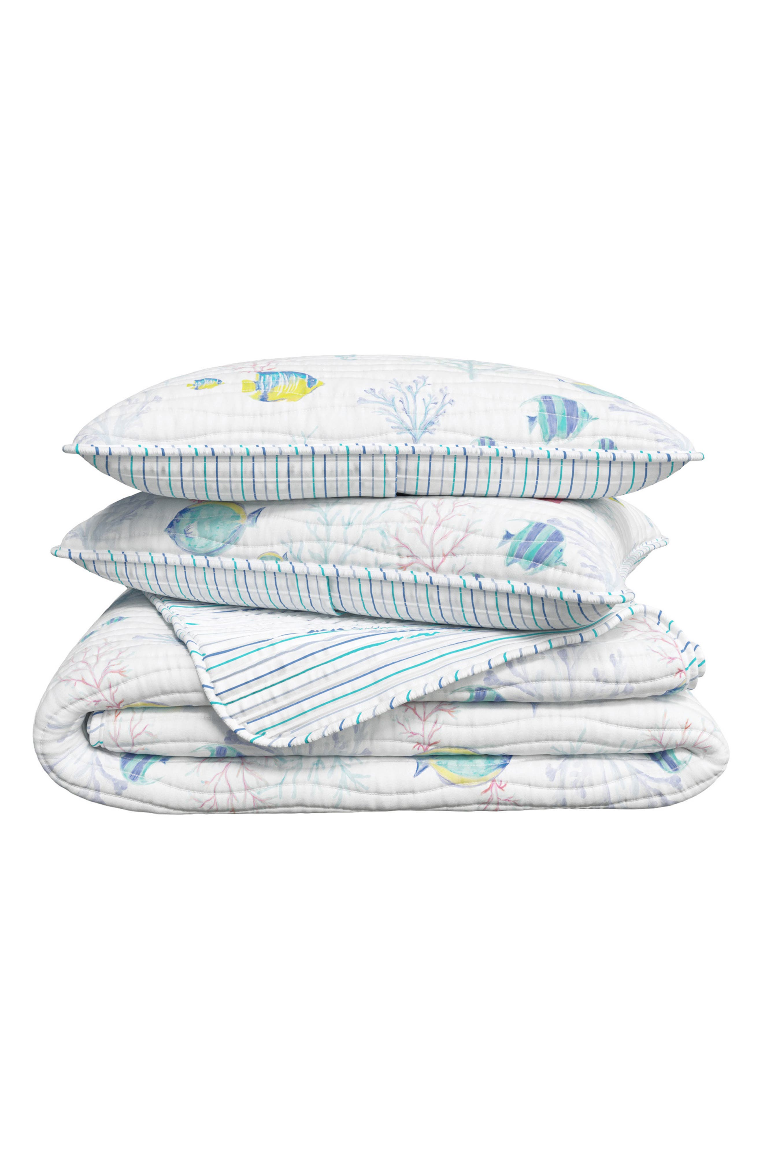 Woven & Weft Colorful Coral Quilt Set