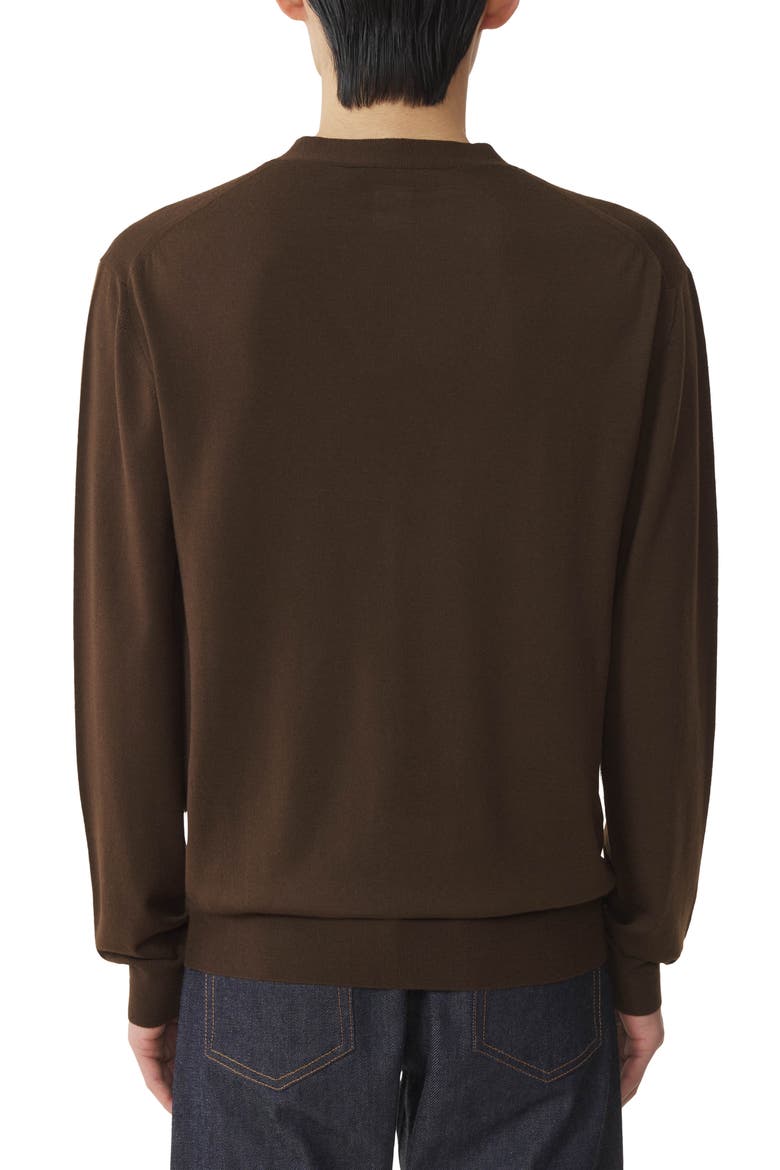 Classic Cardigan In Merino Wool, Alternate, color, Ebony