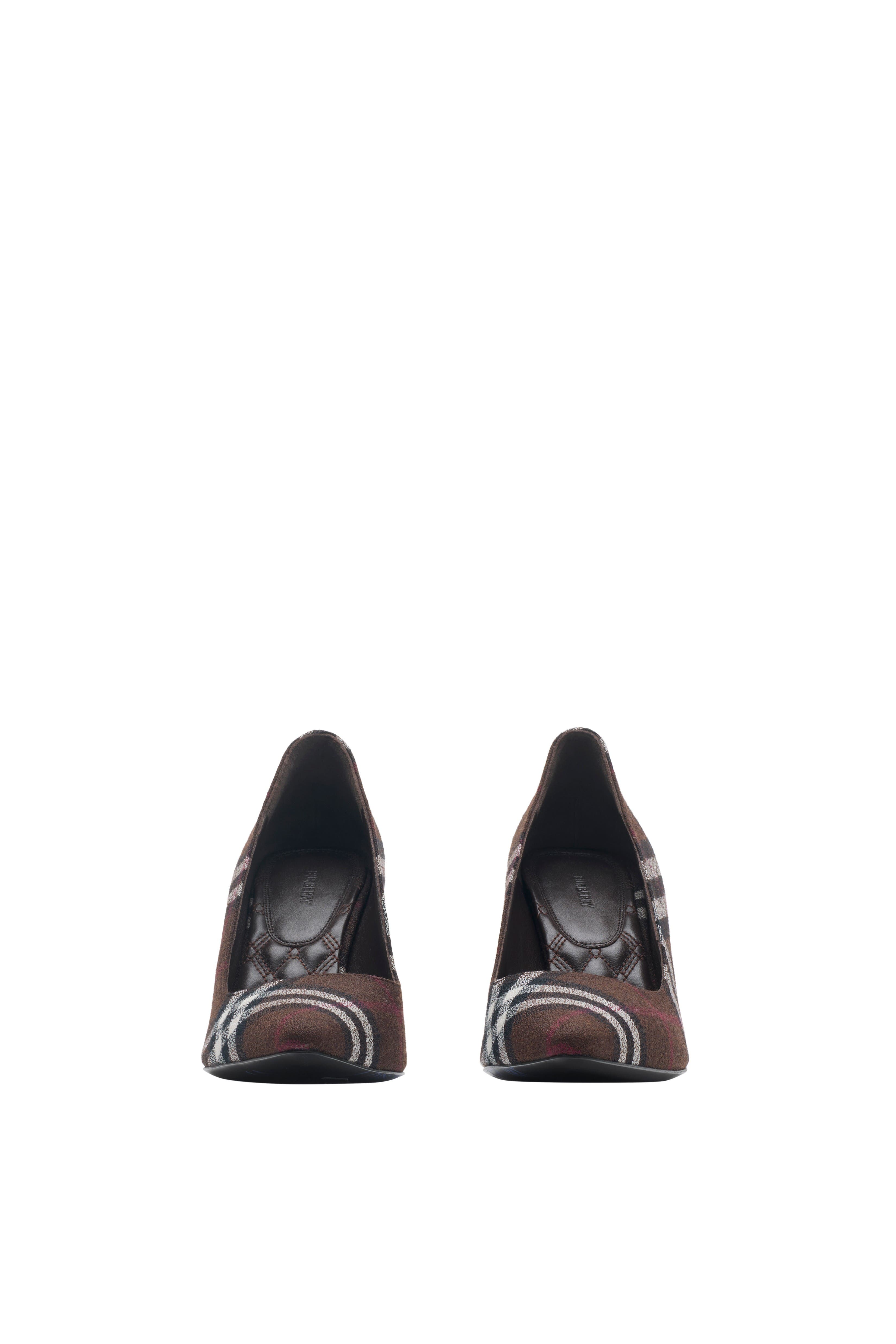 Burberry Check Dame Pumps, Alternate, color, Mahogany Brown