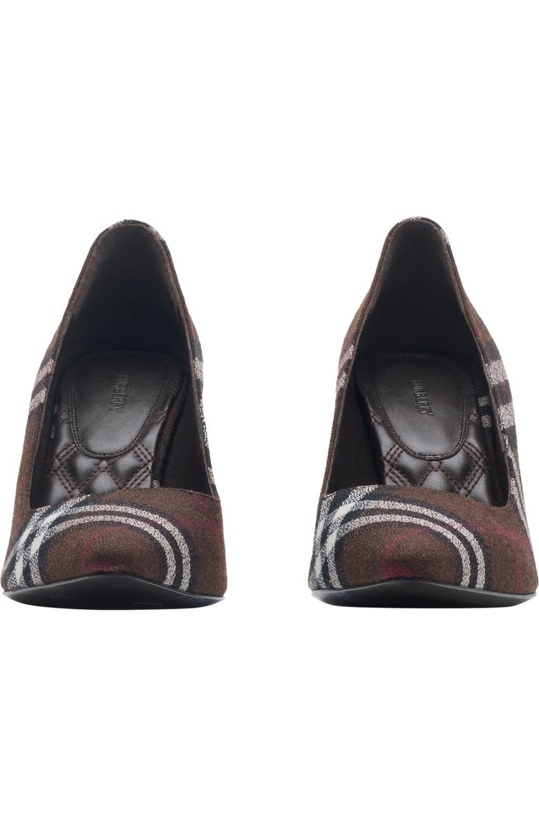 Burberry Check Dame Pumps, Alternate, color, Mahogany Brown