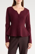 JASON WU Peplum Button Front Cardigan