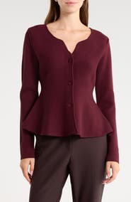 JASON WU Peplum Button Front Cardigan