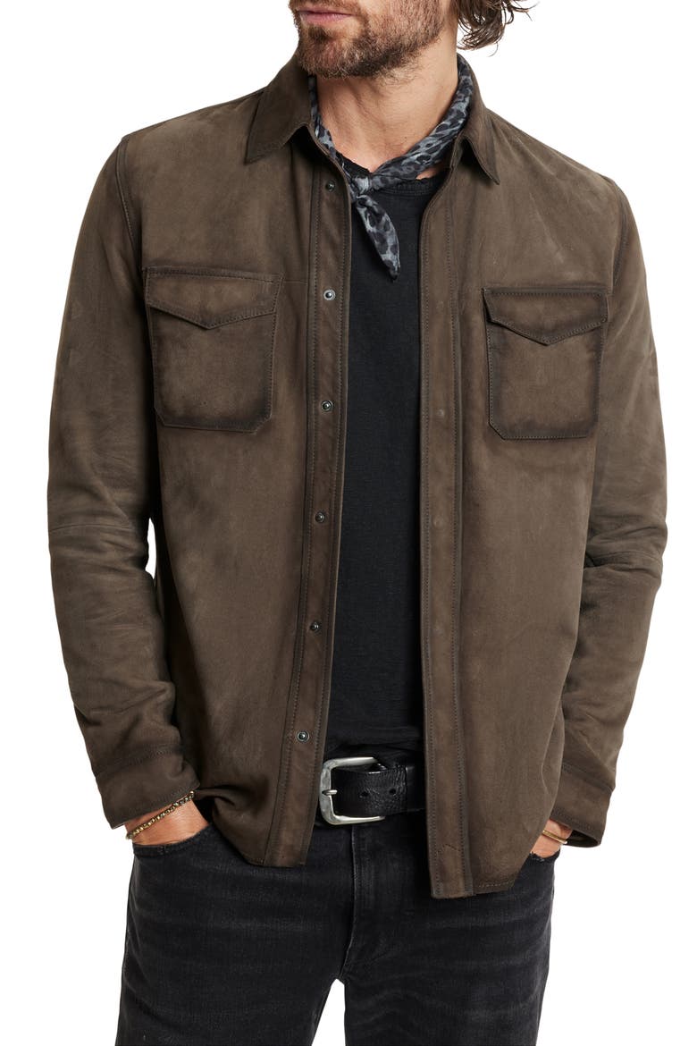 Izzy Suede Shirt Jacket, Main, color, EARTH BROWN