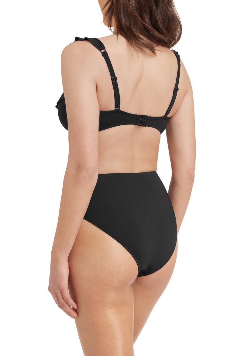 Frill F-Cup Underwire Bikini Top, Alternate, color, BLACK