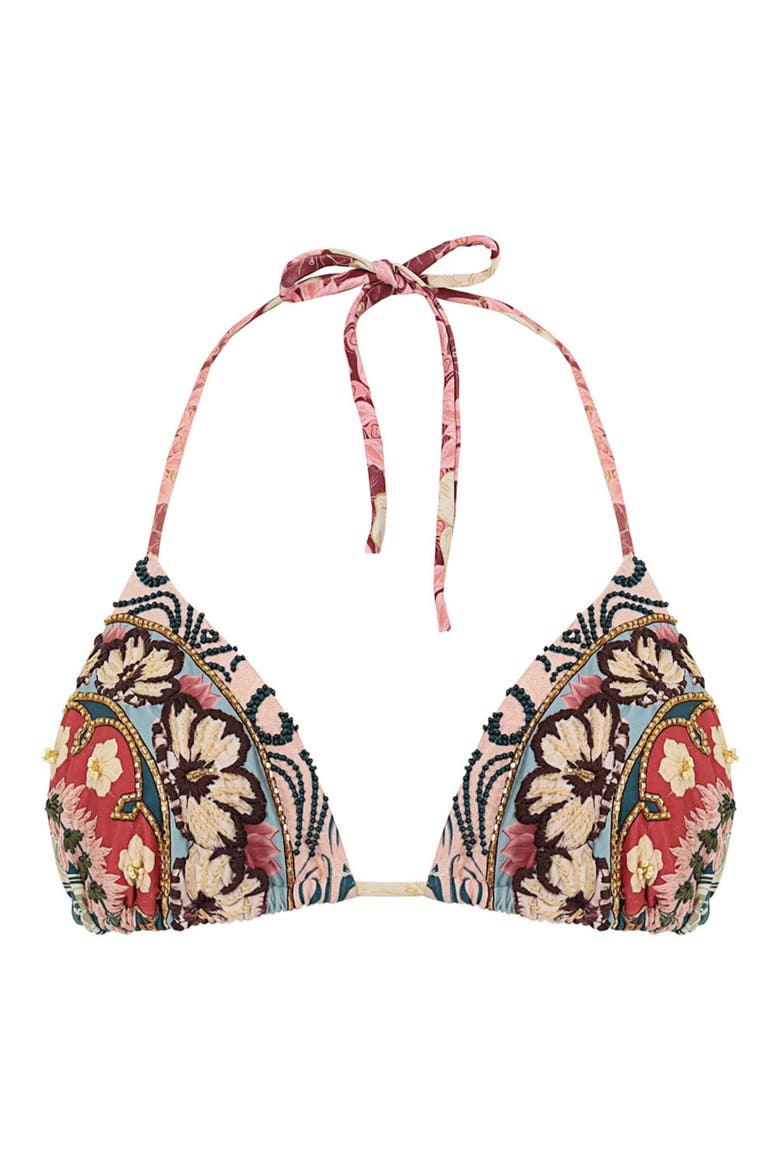 Lolita Especial Plume Triangle Bikini Top, Alternate, color, BLUE