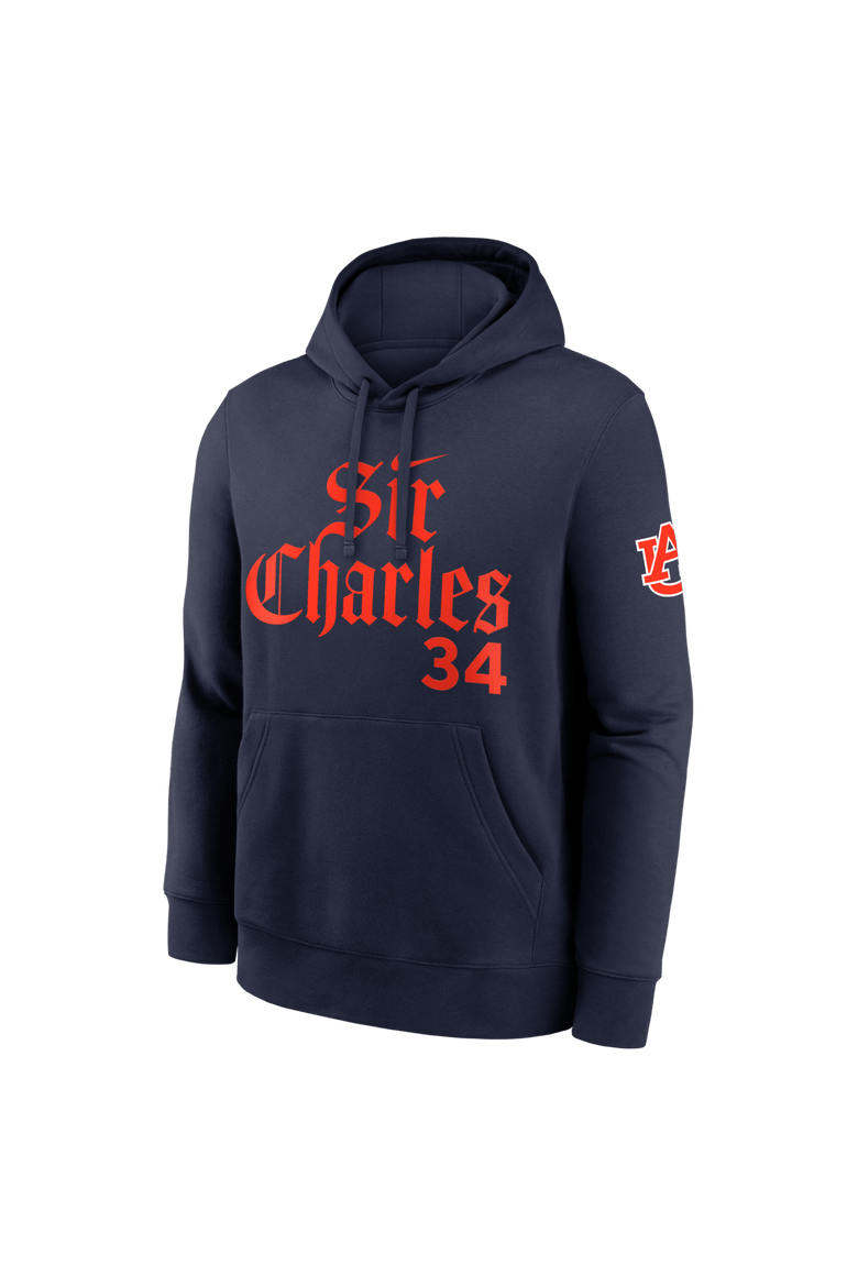 Men's Nike Charles Barkley Navy Auburn Tigers  Name & Number Club Fleece Hoodie, Alternate, color, Navy