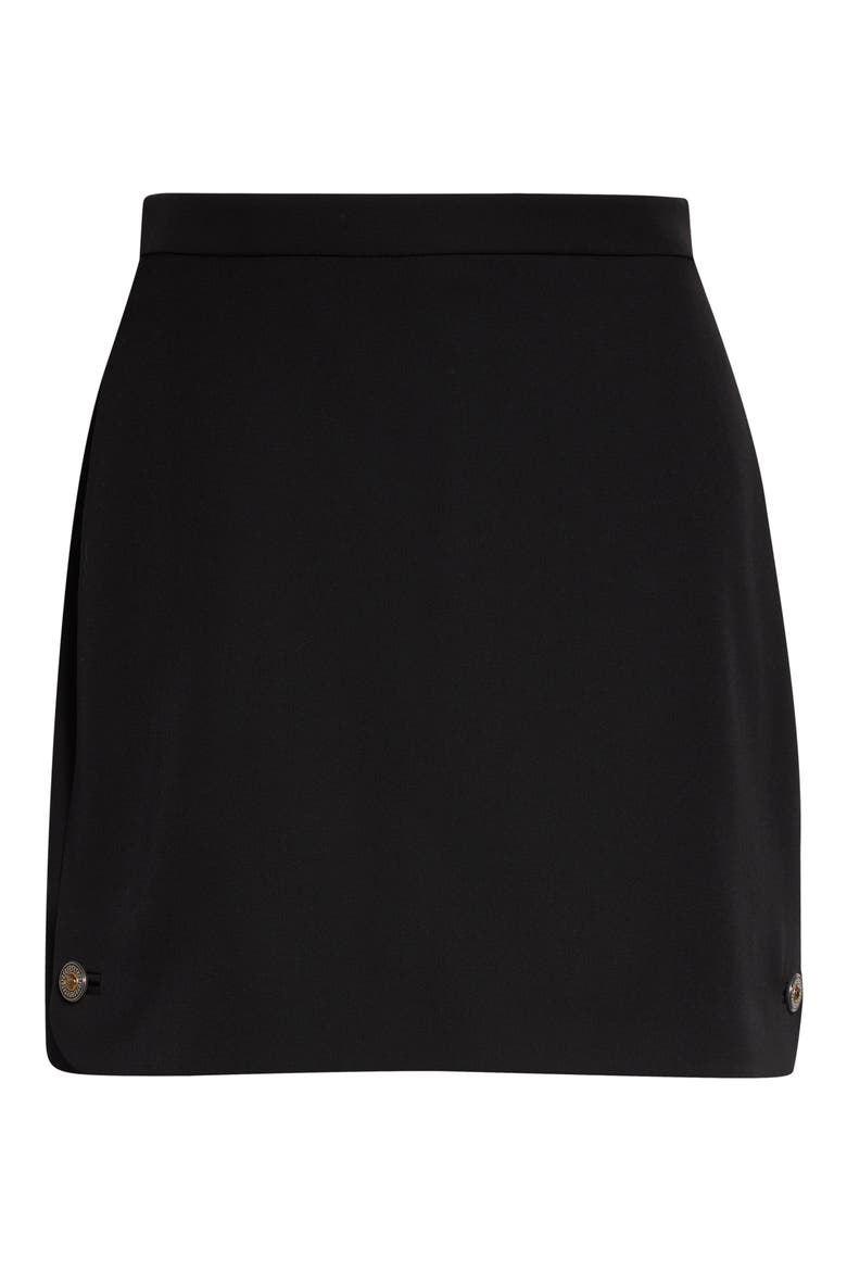 Heavyweight Wool Grain de Poude Skirt, Alternate, color, BLACK