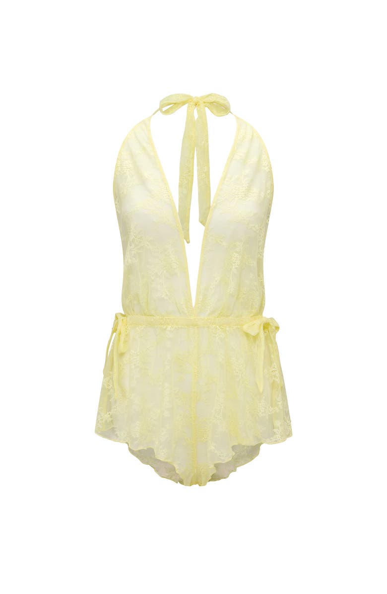 Adore Me Danie Romper Lingerie, Alternate, color, Light Yellow