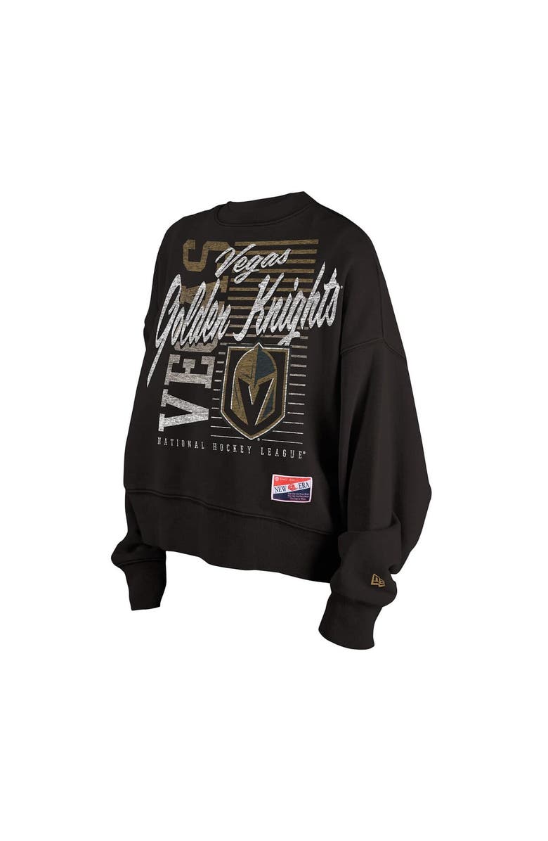 New Era Women's New Era Black Vegas Golden Knights Oversized Throwback Mineral Wash Sweatshirt, Alternate, color, 