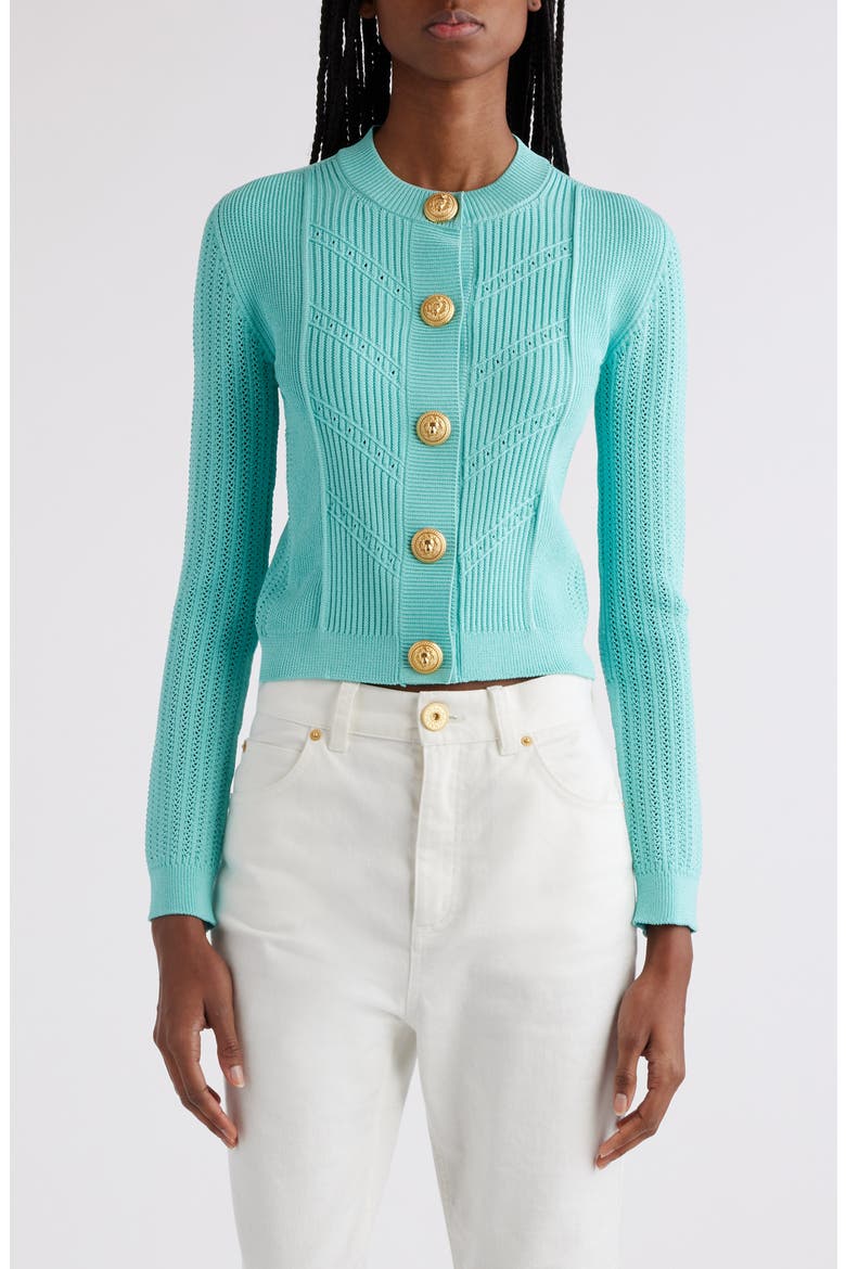 Mixed Stitch Cardigan, Main, color, 7CN MINT