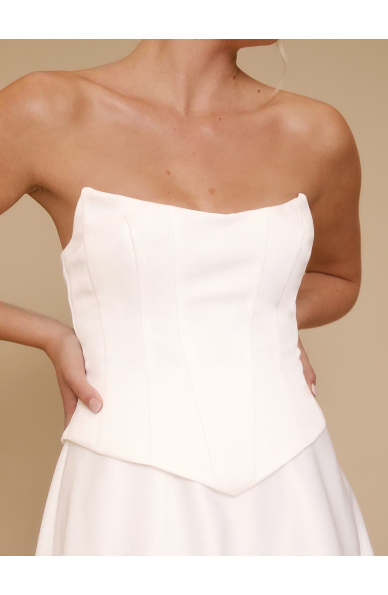 Six Stories Bandeau Satin Corset Dress, Alternate, color, 