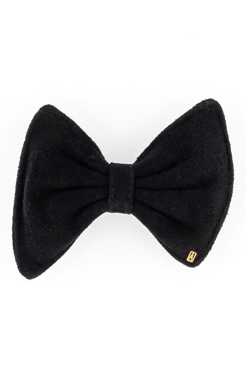 Suede hair bow barette
