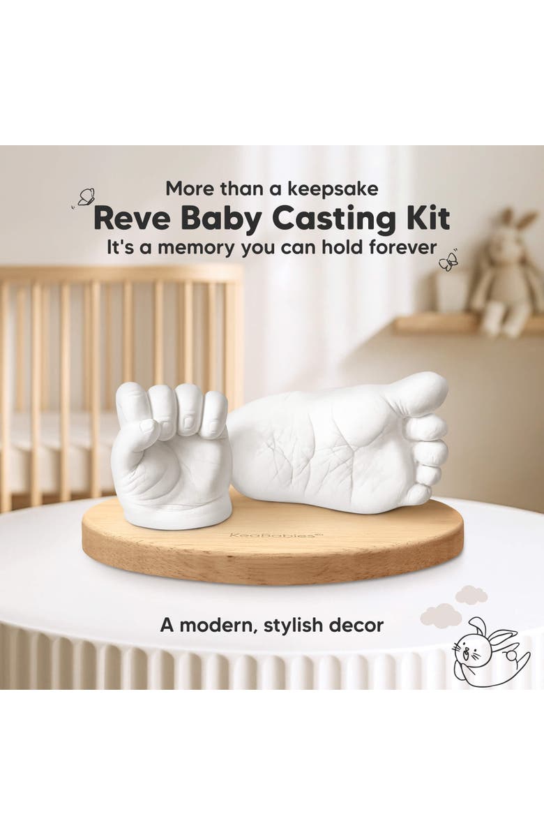 KeaBabies Reve Oval Baby Casting Kit for Hand and Foot, Alternate, color, Ash Wood, Oval