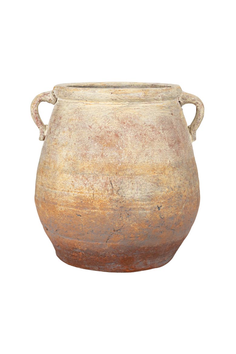 Whitewashed Terra-cotta Urn, Alternate, color, Beige