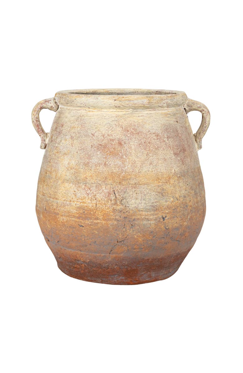 Storied Home Whitewashed Terra-cotta Urn, Alternate, color,
