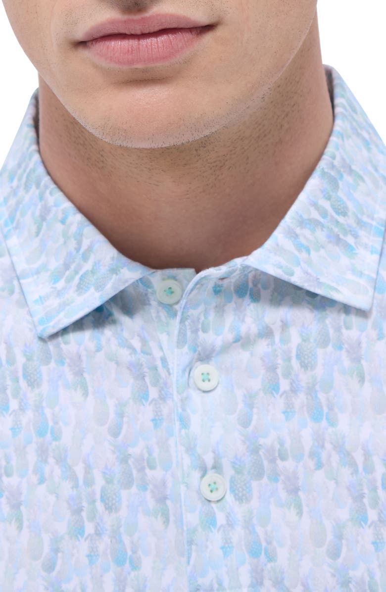Bugatchi Victor OoohCotton<sup>®</sup> Pineapple Print Polo, Alternate, color, Menthol