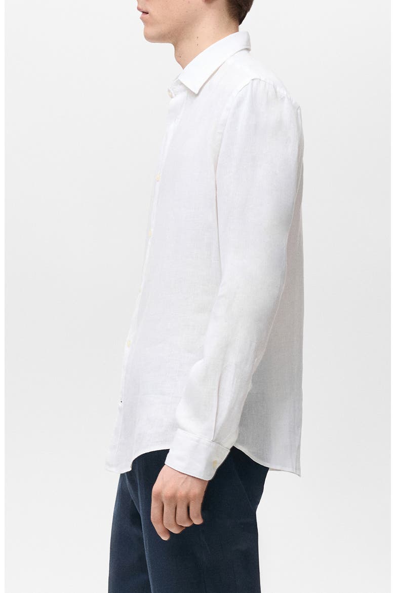Classic Fit Linen Button-Up Shirt, Alternate, color, WHITE