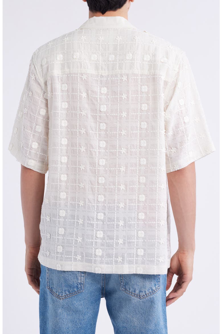 Ben 5026 Textured Short Sleeve Button-Up Shirt, Alternate, color, IVORY