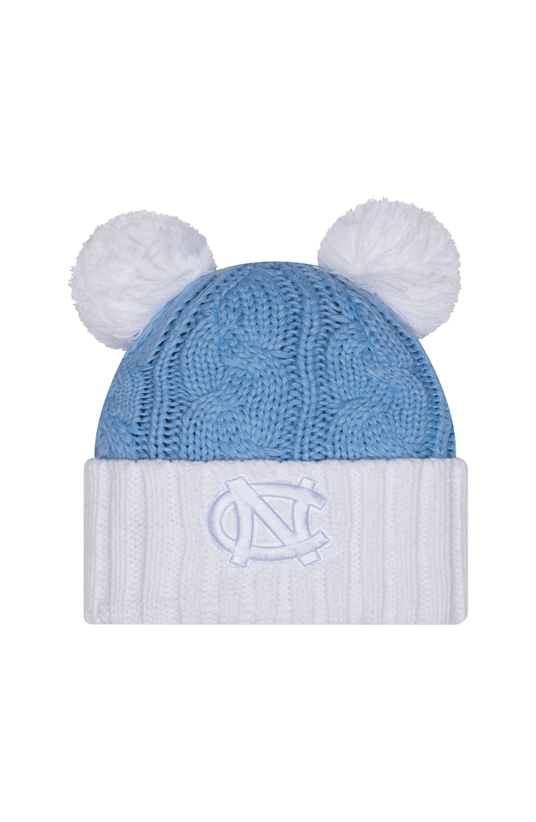 New Era Women's New Era  Carolina Blue North Carolina Tar Heels Tonal Cuffed Knit Hat with Double Poms, Main, color, Light Blue