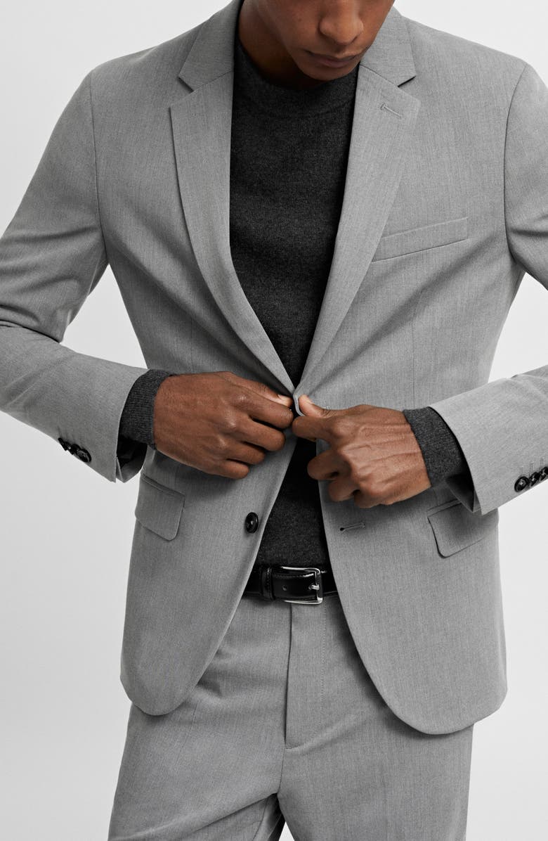 MANGO Superslim Fit Grey Stretch Sport Coat, Alternate, color, 