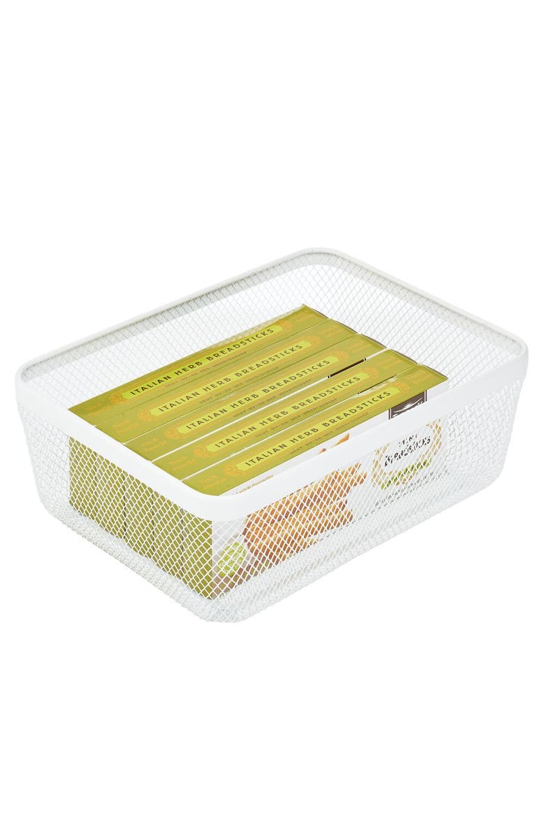 mDesign Metal Wire Food Organizer Storage Bin Basket for Kitchen, Pantry, Bathroom, Laundry Room, Closets, Garage - White, 4 Pack, Alternate, color, White