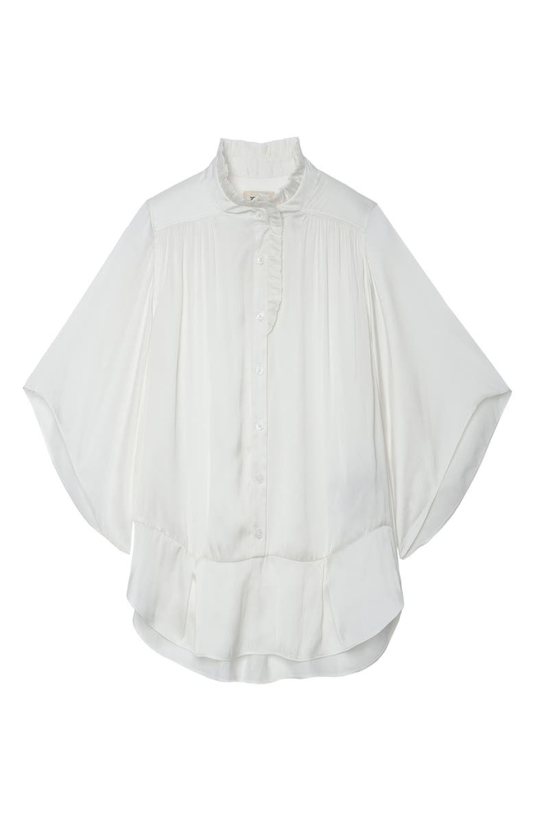 Zadig & Voltaire Taro Ruffle Satin Blouse, Alternate, color, Judo