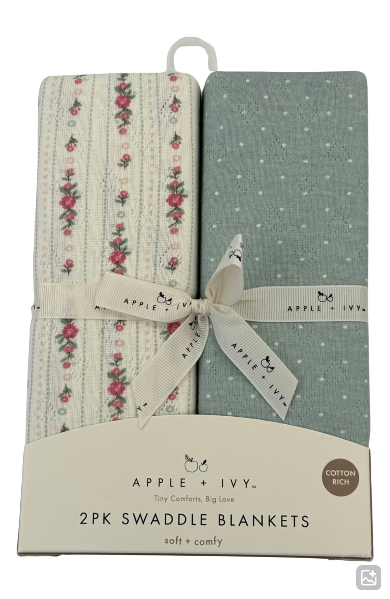 2-Pack Pointelle Swaddle Blankets