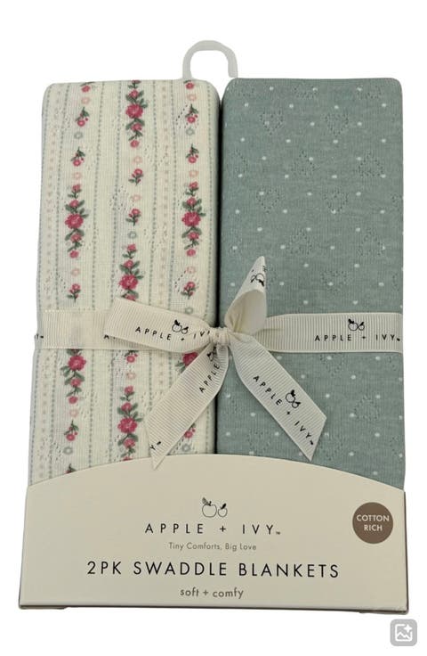 2-Pack Pointelle Swaddle Blankets