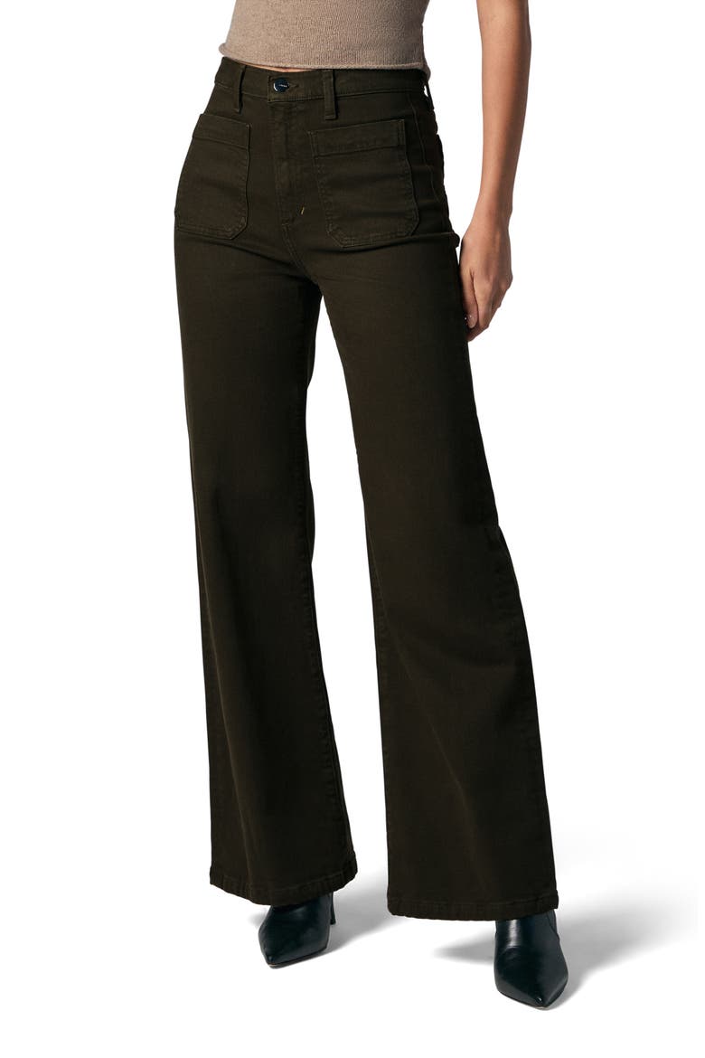 The Mia Patch Pocket High Waist Wide Leg Jeans, Main, color, OLIVE