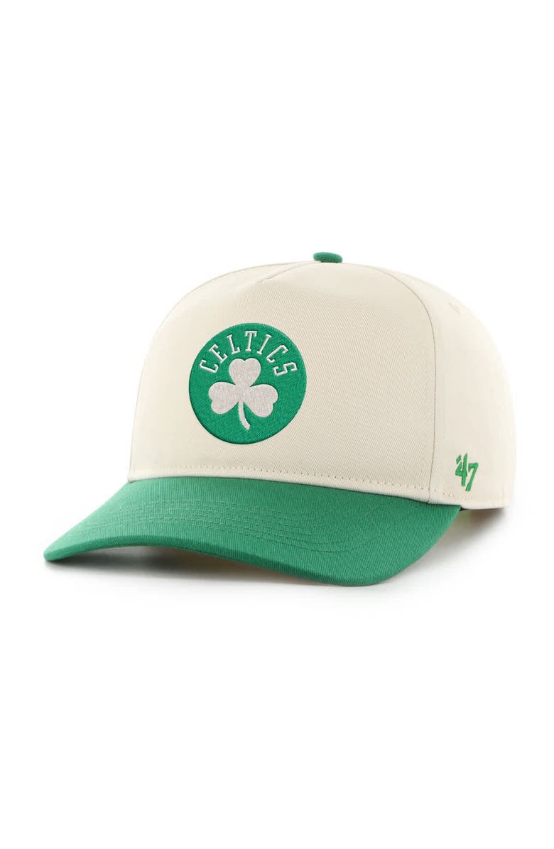 '47 Men's '47 Cream/Kelly Green Boston Celtics Roscoe Hitch Adjustable Hat, Main, color, 
