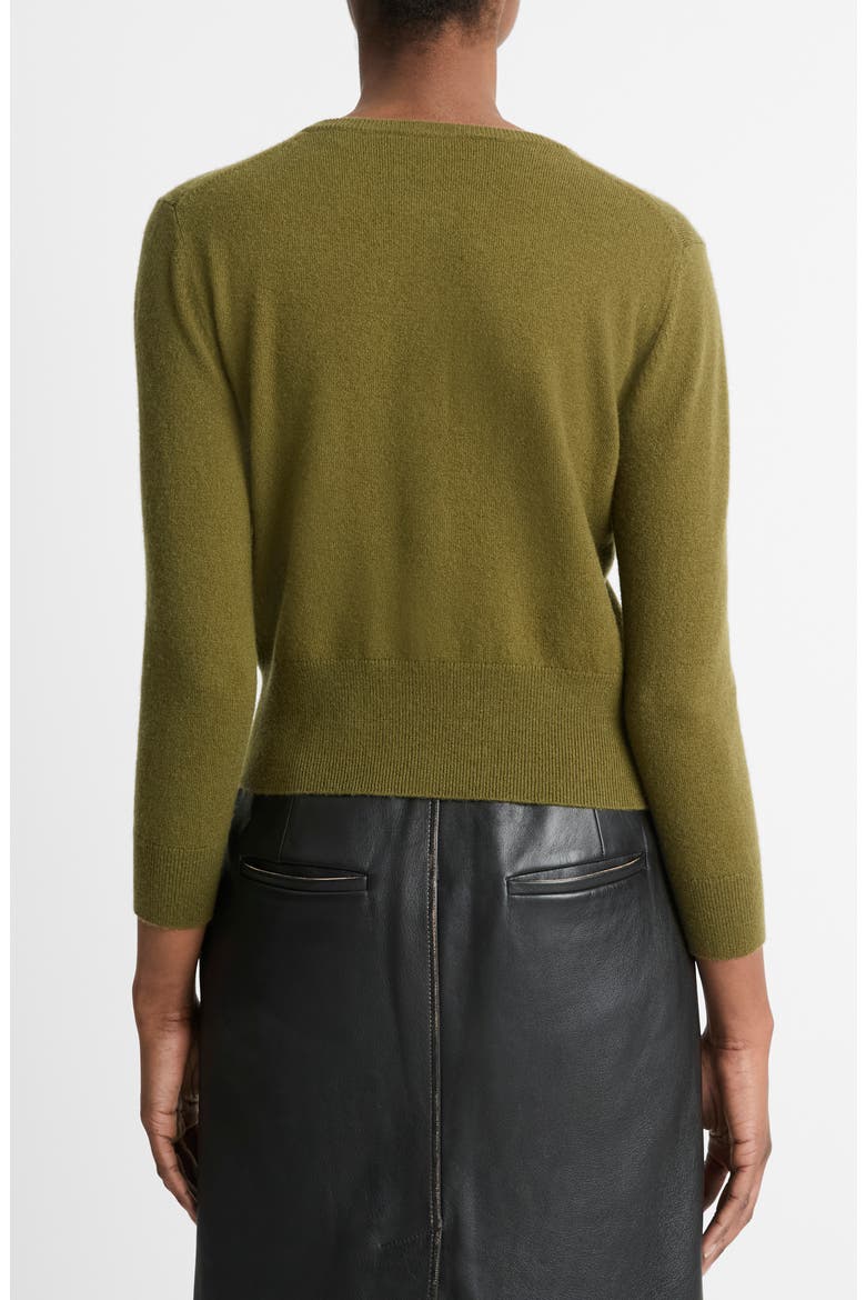 Imitation Pearl Button Wool & Cashmere Blend Cardigan, Alternate, color, LAUREL