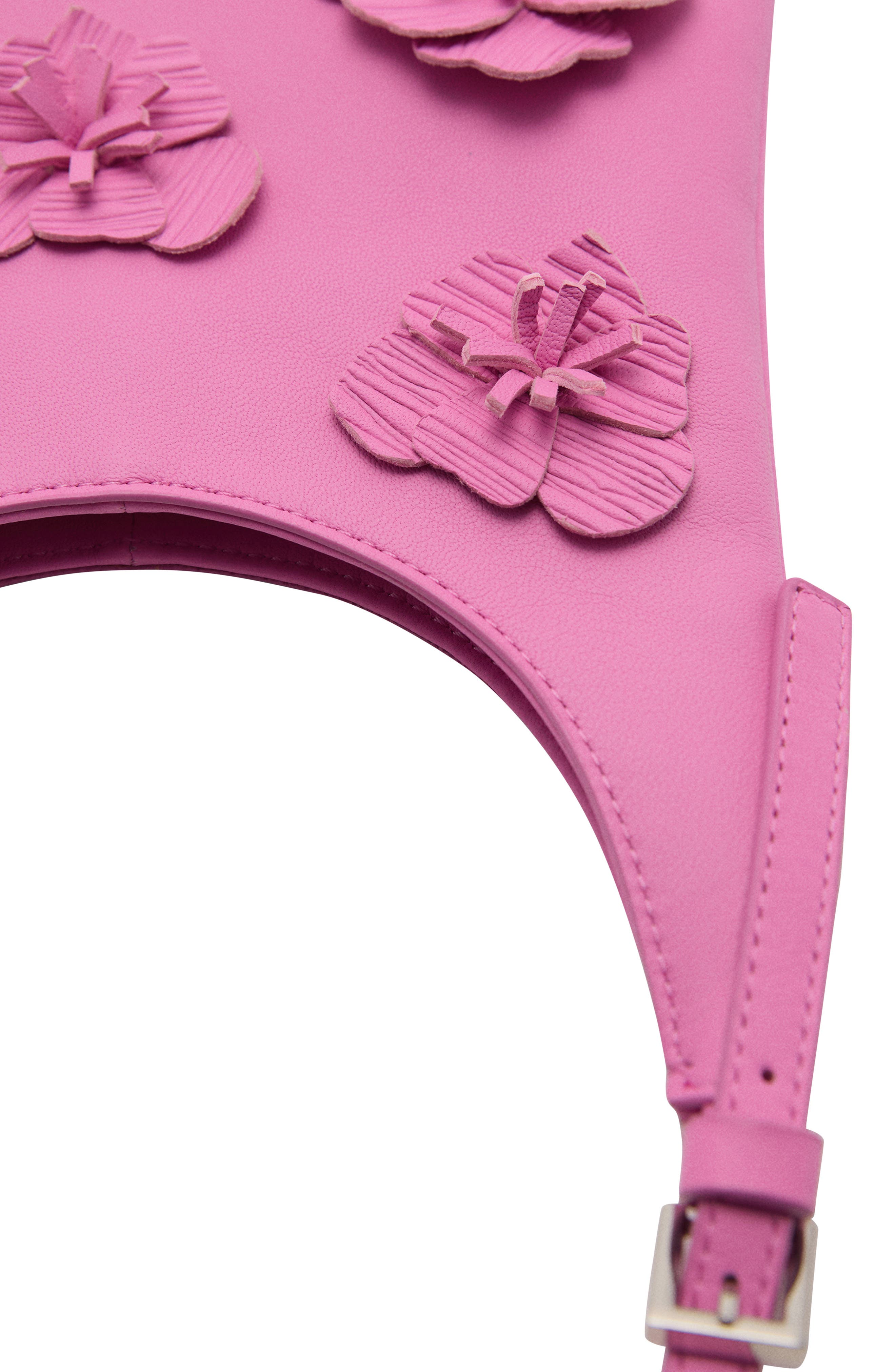 MANGO Floral Leather Shoulder Bag, Alternate, color, 