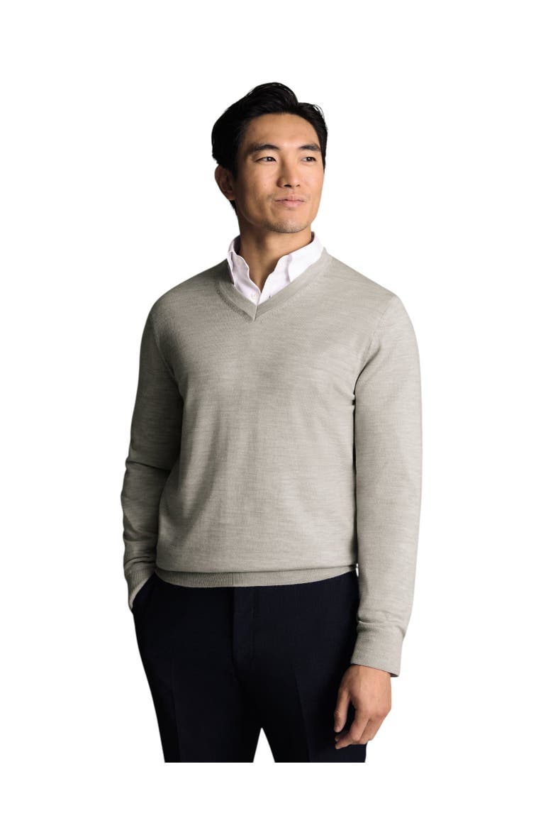 Merino V-Neck Sweater, Main, color, Stone