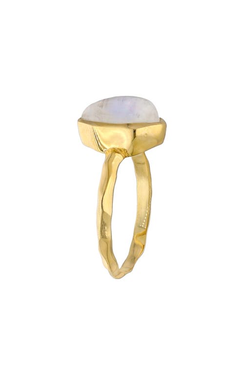 Ys Gems Rainbow Moonstone Ring In Blue
