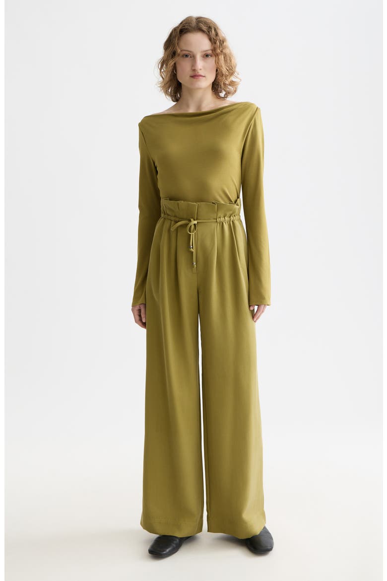 Drapey Long Sleeve Jersey Top, Alternate, color, GREEN MOSS