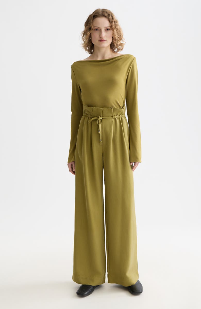 Scotch & Soda Drapey Long Sleeve Jersey Top, Alternate, color, Green Moss