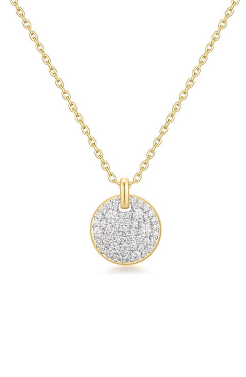 Pavé Disc Pendant Necklace