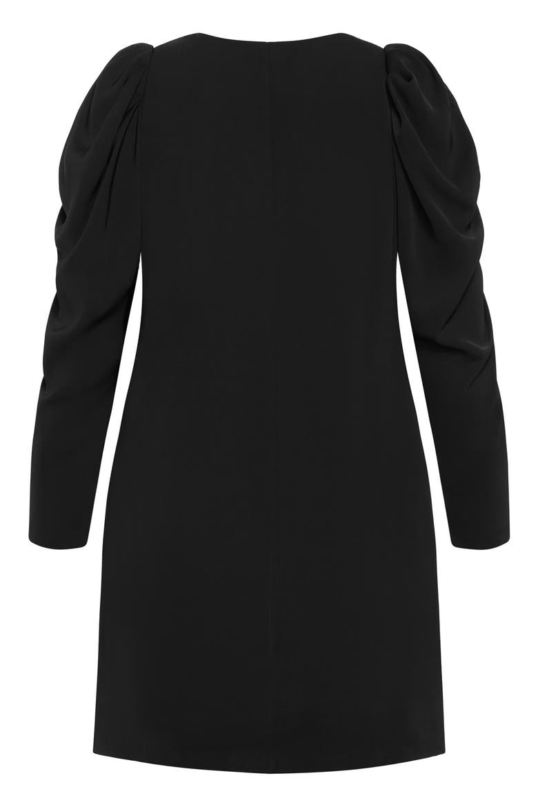 Drew Puff Shoulder Long Sleeve Dress, Alternate, color, BLACK