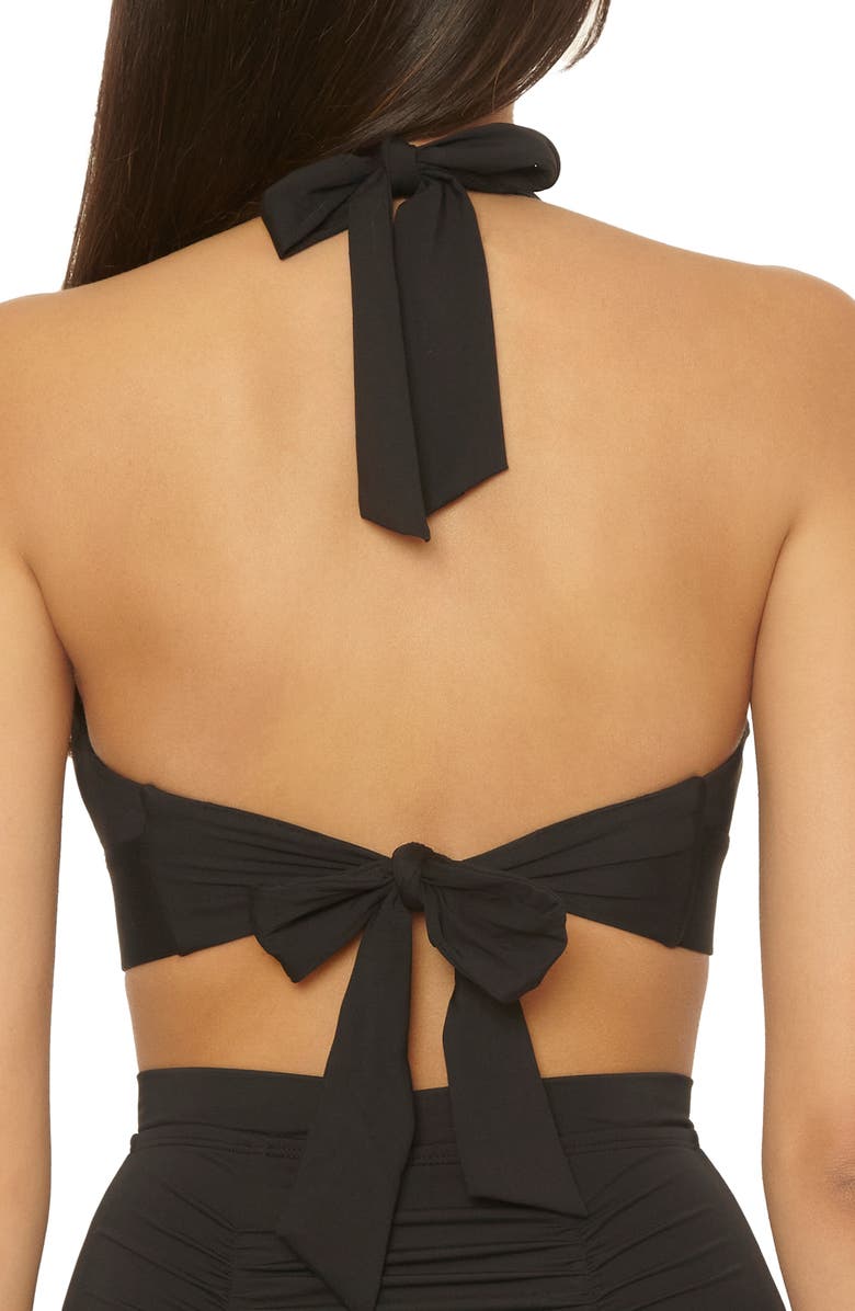 Soluna Sun Goddess Halter Bikini Top, Alternate, color, Black