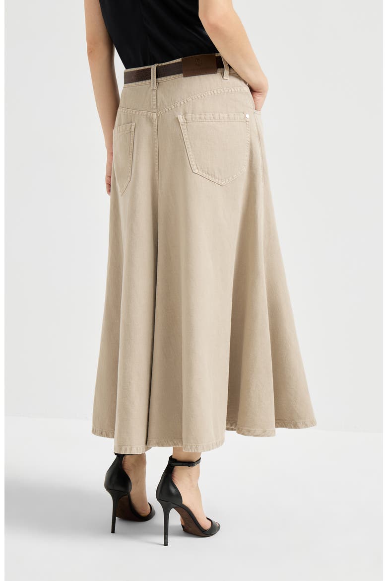 Five-pocket flared skirt, Alternate, color, Beige