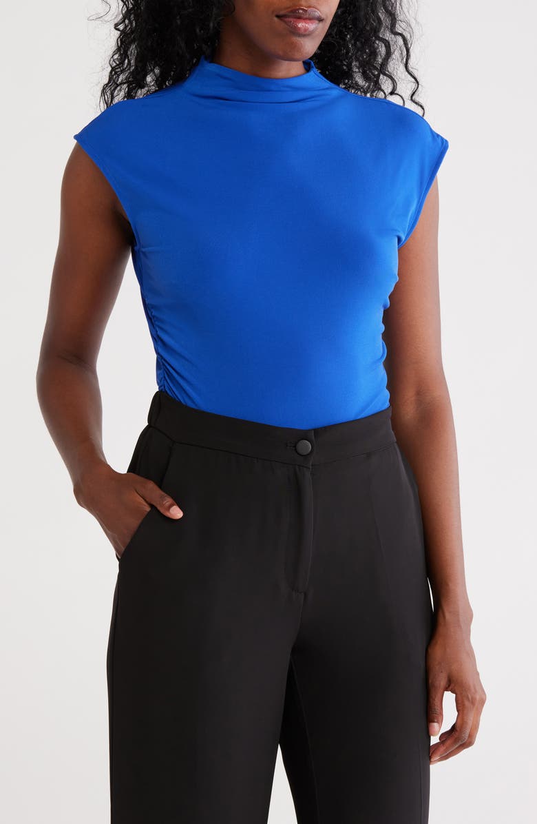 DKNY Funnel Neck Knit Top, Main, color,