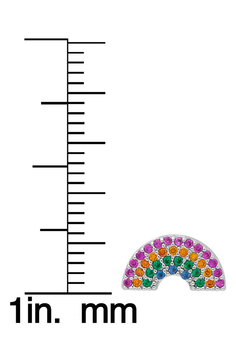 Lily Nily Kids' Rainbow Cubic Zirconia Stud Earrings, Alternate, color, Multi Silver