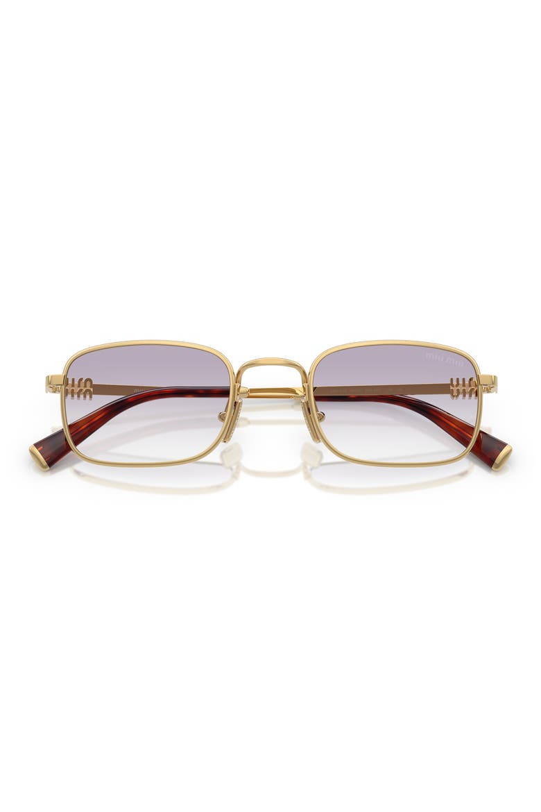 49mm Rectangular Sunglasses, Alternate, color, GOLD / CLEAR / DARK GREY
