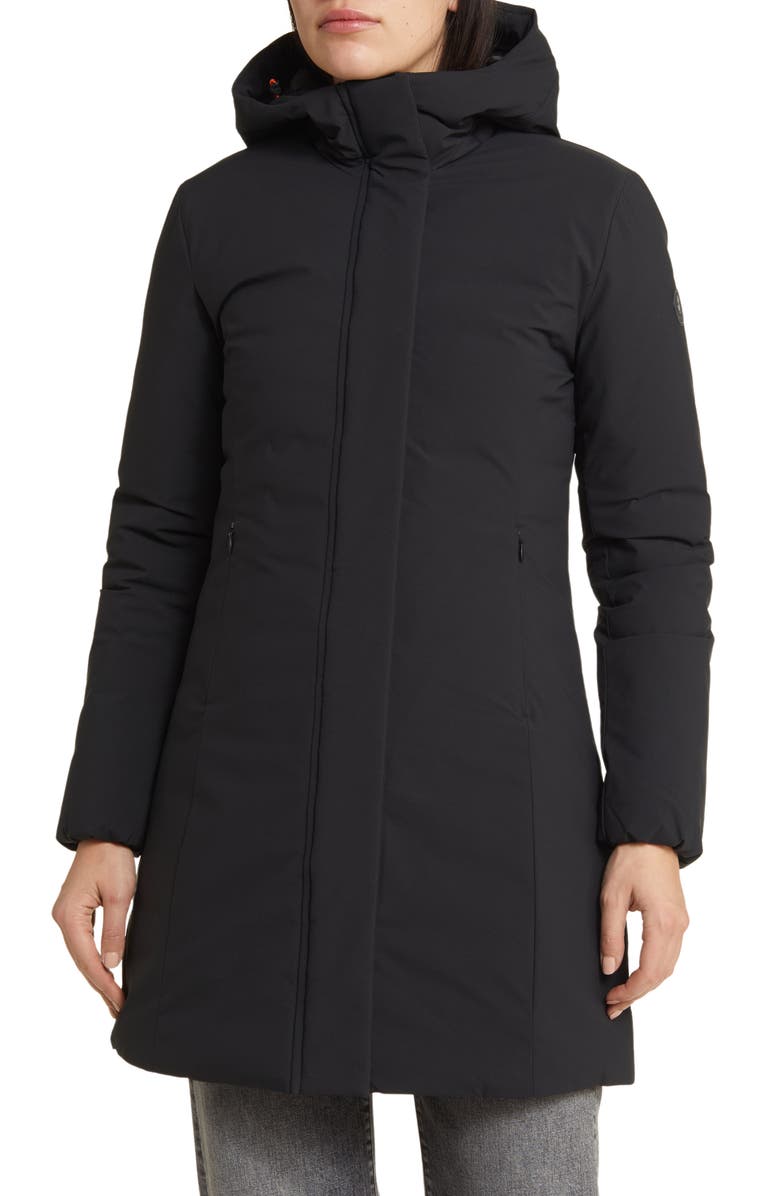 Save The Duck Leyla Hooded Water Repellent Insulated Recycled Polyester Coat, Main, color, 