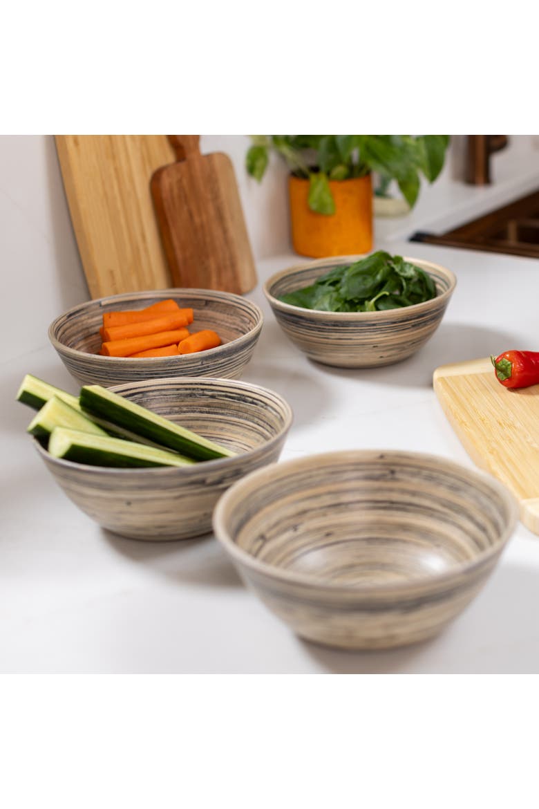 Salad Bowl Set, 8 Inch x 4, Alternate, color, Black