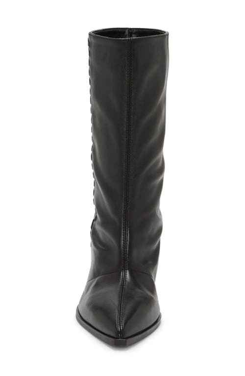 Vince Camuto Lorrys Whipstitch Block Heel Boot In Black