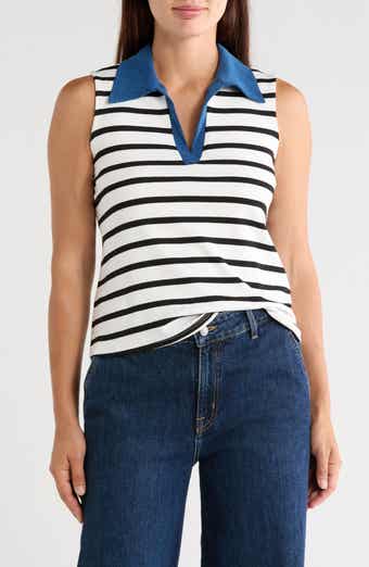 Contrast Collar Stripe Vest